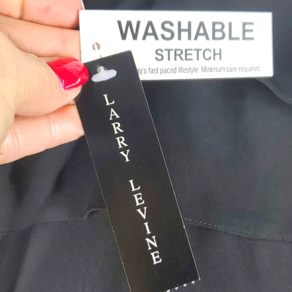 Larry Levine Black Tiered Ribbon Pencil Skirt Career Office Size 14 NWT - Picture 5 of 12